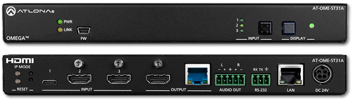 Atlona Omega 3x1 HDMI & USB-C HDBaseT Switcher