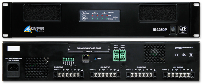 Australian Monitor ISP Series 4-Ch 120/250W 2RU Power Amplifier