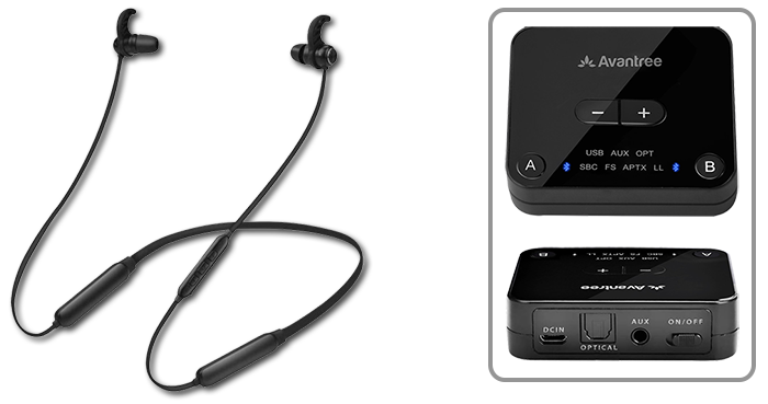 Avantree HT4186 Bluetooth In-Ear Headphone For TV With Transmitter