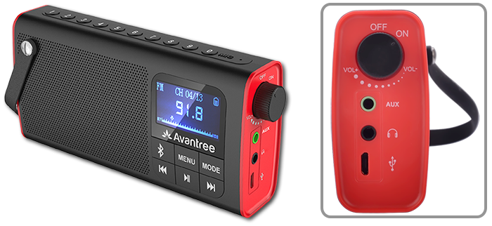 Avantree SP850 Portable FM Radio With Bluetooth & SD Card Player