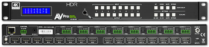 AVPro Edge 8x8 4K60 4:4:4 HDR HDMI Matrix Switcher