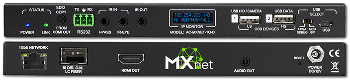 AVPro Edge MxNet 4K60 4:4:4 AV Over IP 1GbE Network Receiver with IR, RS232 & USB