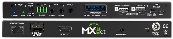 AVPro Edge MxNet 4K60 4:4:4 AV Over IP 1GbE Network Weatherproof Receiver with IR, RS232 & USB