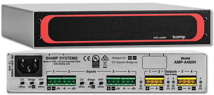 Biamp AMP-A460H 60W 4-Channel Bridgeable Amplifier