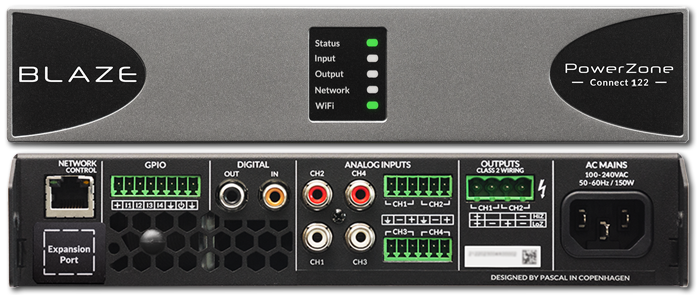 Blaze Audio PowerZone Connect 122 2-Channel 125W Class-D DSP Amplifier