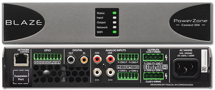 Blaze Audio PowerZone Connect 504 4-Channel 500W Class-D DSP Amplifier