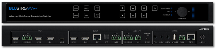 BluStream AMF42AU 4x2 Advanced Multi Format HDBaseT Presentation Switcher