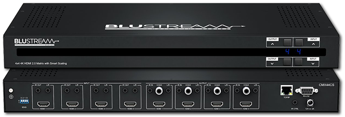 BluStream Contractor 4x4 4K HDR HDMI 2.0 Matrix with Audio Breakout