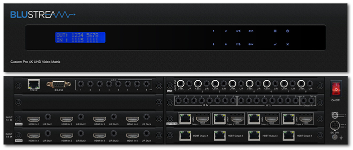 BluStream Custom Pro 8x8 4K HDR HDBaseT Matrix Hub