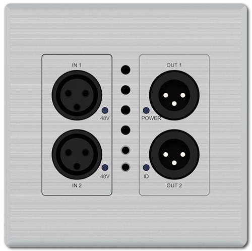 BluStream DA22XLR-WP-US Line / Mic 2+2 XLR Dante Audio Wallplate