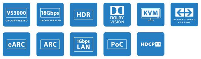 BluStream HEX18GARC-KIT 4K HDR 18Gbps eARC Advanced HDBaseT PoC Extender Kit features