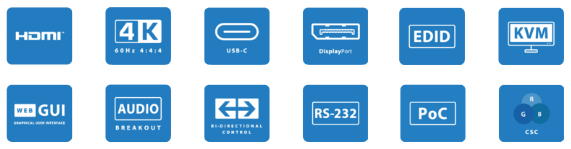 BluStream HEX70HDUK-KIT 4K UHD Multi Format HDBaseT CSC Extender Set features