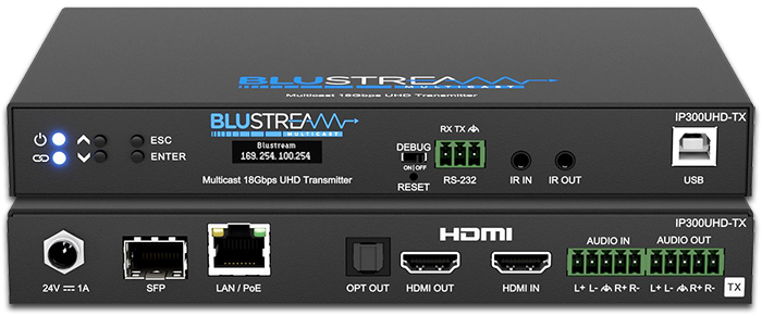 BluStream IP300UHD-TX IP Multicast 4K HDMI 2.0 Video Transmitter