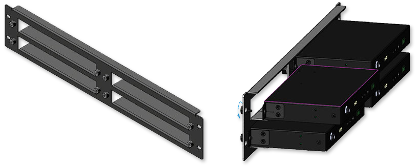 BluStream RSU-2RU Universal 2RU Rack Shelf Unit with 4x Vertical Blade Shelves