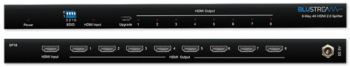 BluStream SP18 8-Way 4K HDMI 2.0 Splitter with EDID Management