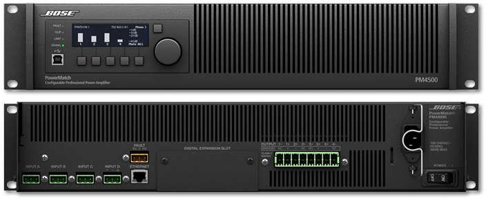 Bose Pro PowerMatch PM4500(N) 4Ch 2000W Configurable Power Amplifier with DSP
