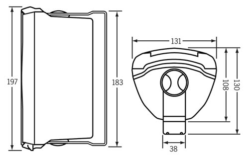 Redback 30W 100V/8 Ohm Wall Speakers (Pair) - Dimensions