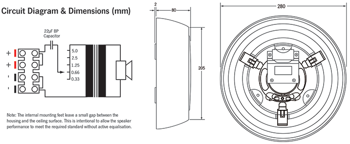 Circuit diagram and dimensions (mm)