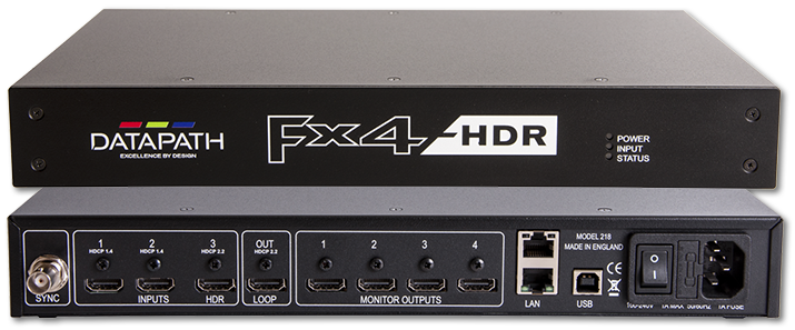 Datapath FX4-HDR 4K HDR Display Wall Controller with HDCP & Loop Through