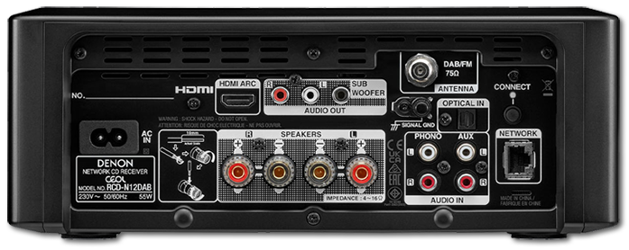 Denon CEOL N12DAB Hi-Fi Network CD Receiver rear view