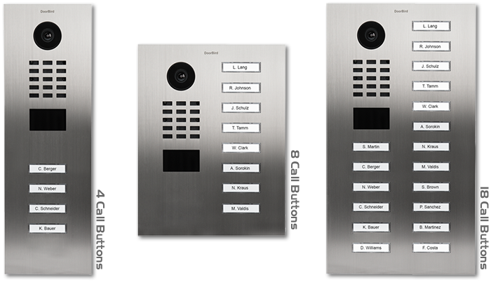 DoorBird D210xV 4-18 Buttons IP Intercom HD Video Flush Mount Door Station