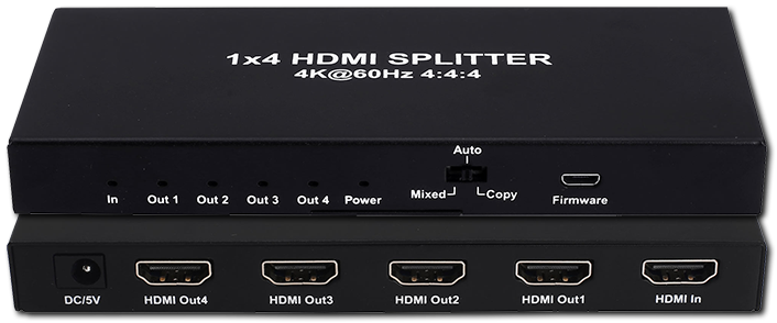 Dynalink 1x4 4K60 4:4:4 18Gbps HDMI Splitter