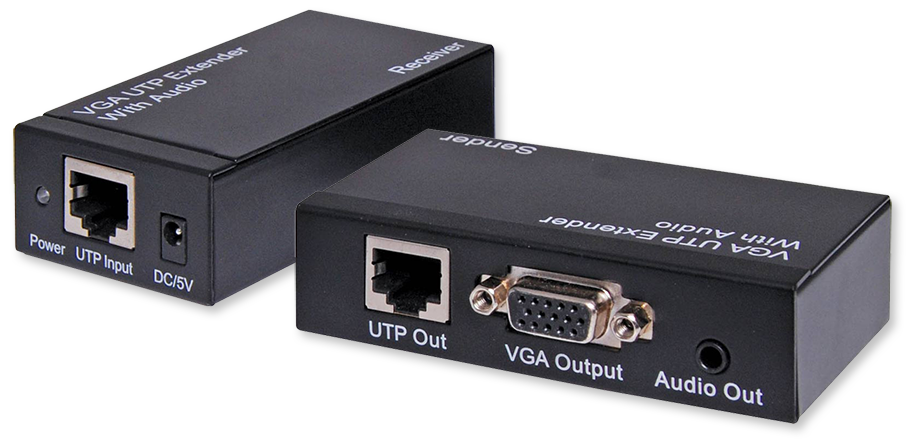 Dynalink VGA + Audio Over Cat5 6 UTP Balun Kit (up to 300m)