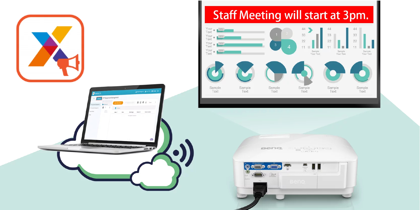 X-Sign Broadcast for instant announcements without Interruptions