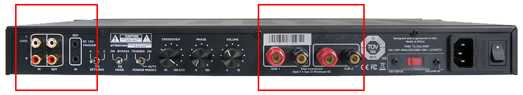 Episode® Digital Subwoofer Amplifier connections