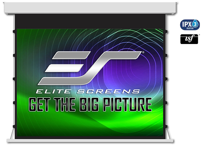 Elite Screens Yard Master 125" 16:9 IPX3 Battery Powered Outdoor Tensioned Motorised Projection Screen