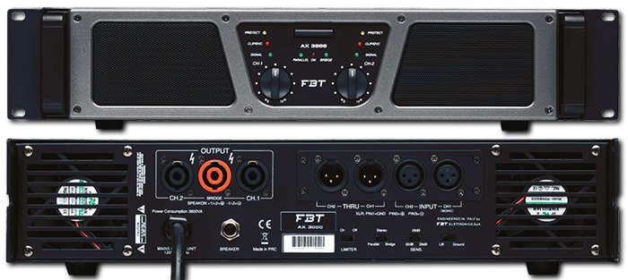 FBT AX3000 2x 1500W Class H-2 Step Power Amplifier