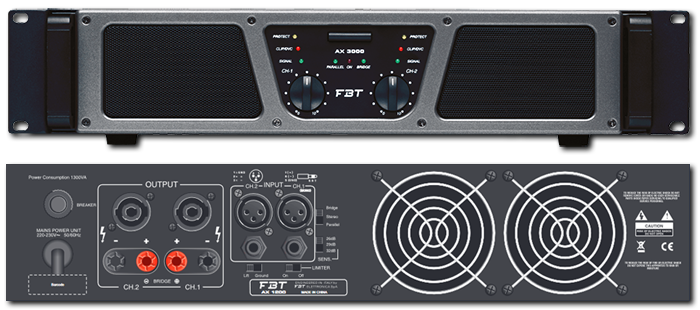 FBT AX1200 2x 600W Class H-2 Step Power Amplifier