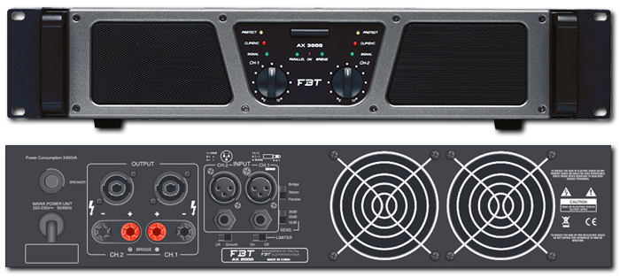 FBT AX2000 2x 1000W Class H-2 Step Power Amplifier