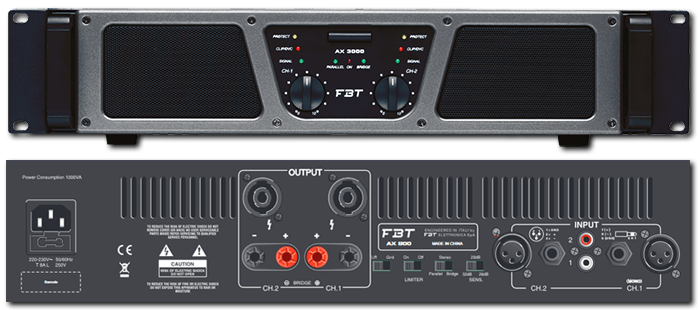 FBT AX800 2x 400W Class AB Power Amplifier