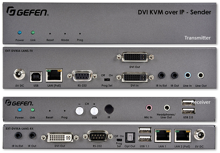 Gefen DVI KVM, USB, Analog Audio, IR & RS232 Over IP