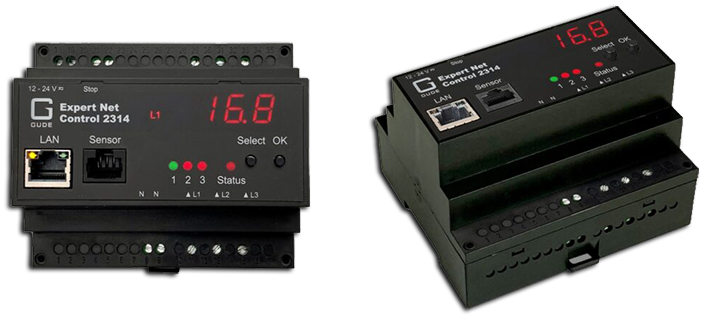 GUDE DIN-Rail Remote Rack Monitoring System with 3 Switchable Relay Outputs