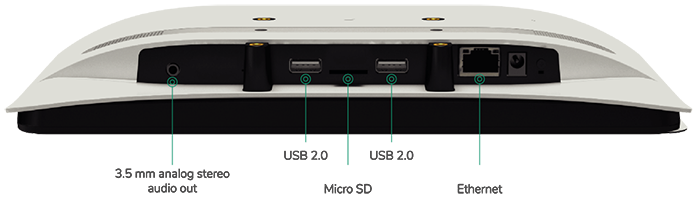 IAdea XDS-1078 Advanced 10in WiFi PoE Meeting Room Signboard connectivity panel