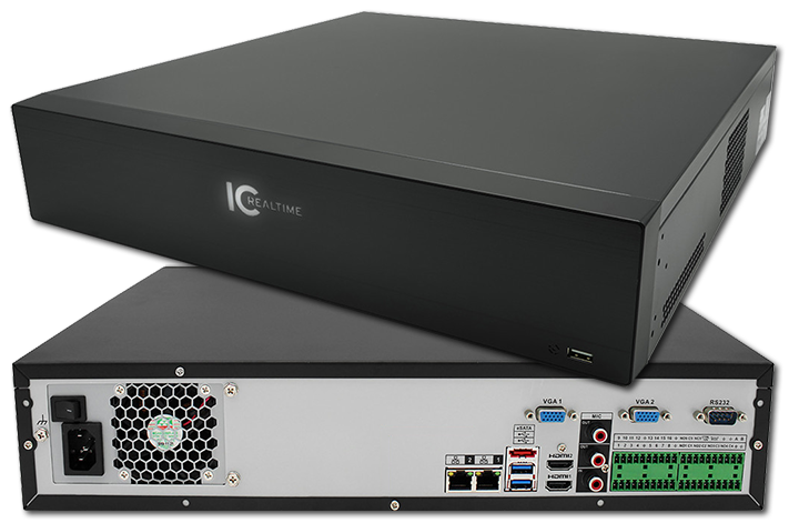 IC Realtime 4K 16-Ch 12MP 320Mbps Throughput 8-Bay H.265 2U NVR