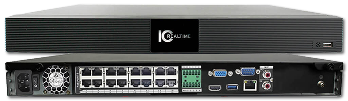 IC Realtime 4K 16-Ch PoE 8MP 2-Bay H.265+ 1U NVR