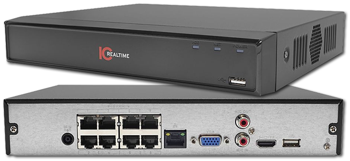 IC Realtime 4K 8-Ch PoE 8MP 1-Bay H.265 1U NVR