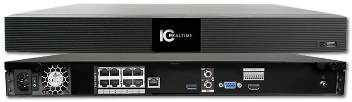 IC Realtime 4K 8-Ch PoE 8MP 2-Bay H.265+ 1U NVR