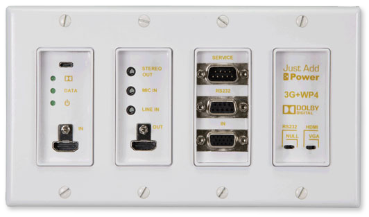 JAP 718WP4 Ultra HD Gigabit 3G+ PoE Wall Plate Transmitter With HDCP2.2