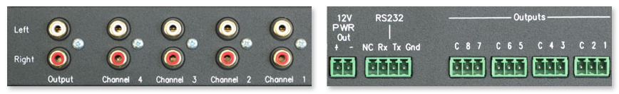 JED T461 4-Channel Stereo Audio Controller - rear view