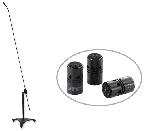 JTS FGM-62 Long Gooseneck Carbon Shaft Mic With 3 Capsules