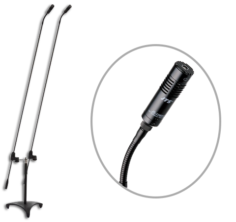 JTS FGM-62T Dual Long Gooseneck Carbon Shaft Mic With Premium Condenser Capsule