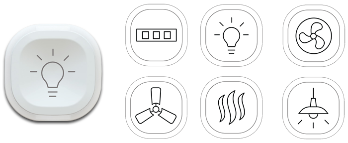 Kasta Edge Series / Clipsal 30 Pictogram Button Caps