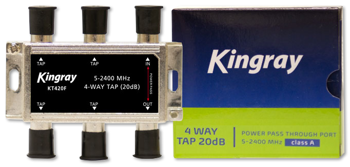 Kingray KT41xF 4-Way 12/15/20DB Tap