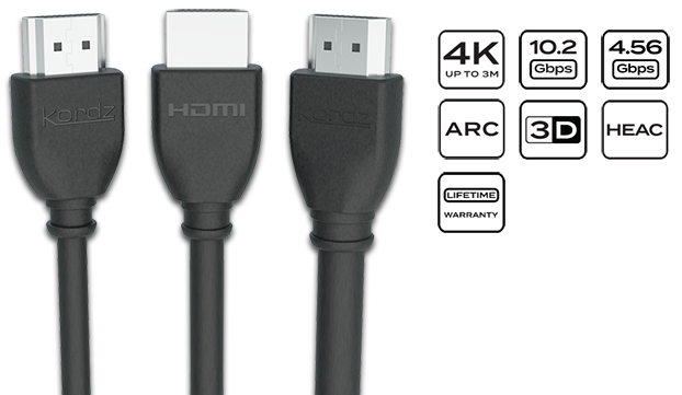 Kordz One Series 4K30 UHD High Speed HDMI Cable With Ethernet