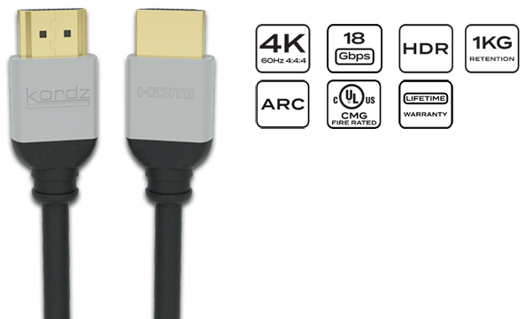 Kordz Pro3 Series 4K60 HDR 18Gbps HDMI 2.0 Cables