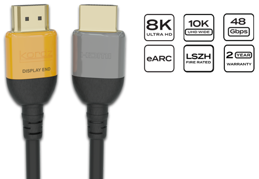 Kordz PRS4 Series 8K 48Gbps Certified Active Optical HDMI Cables